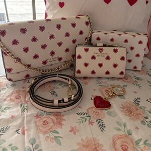 Kate Spade New York Madison Heartfelt Geo Flap Crossbody Handbag, Wallet & Charm